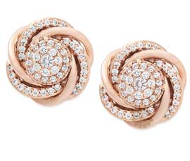 Vogue Crafts and Designs Pvt. Ltd. manufactures Rose Gold and Diamond Stud Earrings at wholesale price.